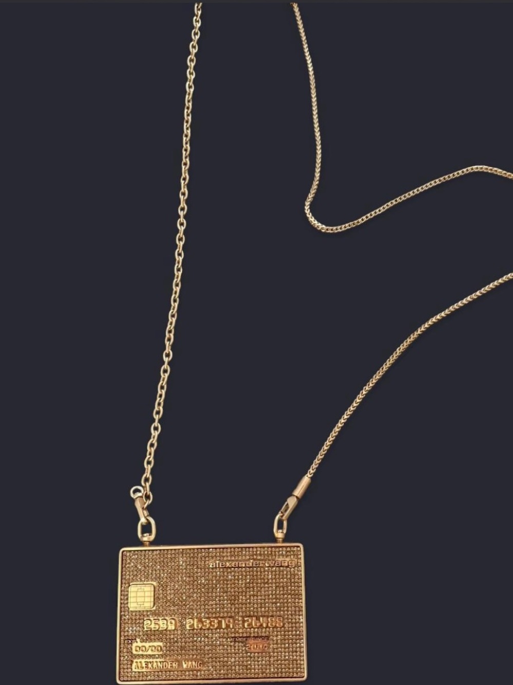 Alexander Wang Gold-tone Credit Card Pendant Crossbody Clutch